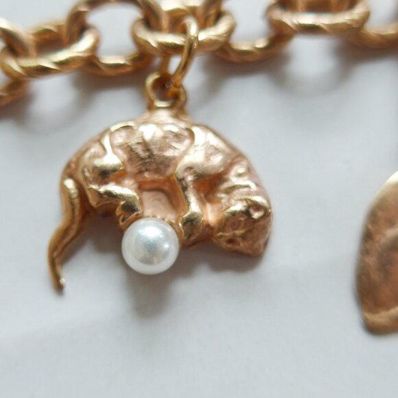 Gold Tone Cat Charm Bracelet - Picture 7 of 14